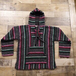 Artesanias baja hoodie women's small drug rug stoner hippie southwest